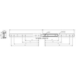 Auszugschienensatz DS 3031 Schienenlänge 400mm Edelstahl, Technische Zeichnung