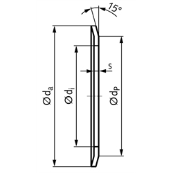 Bordscheibe Stärke 1mm Ø 83 x 76,5 x 68mm Stahl verzinkt, Technische Zeichnung
