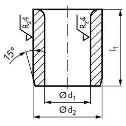 Zylindrische Bohrbuchse ähnlich DIN 179 - A 7 x 16, Technische Zeichnung