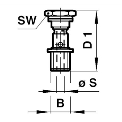 Hohlschraube mit Dichtringen Gewinde G1/4A , Technische Zeichnung