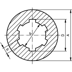 Keilnabe DIN ISO 14 KN 16x20 Länge 45mm Durchmesser 32mm Rotguss Rg7, Technische Zeichnung