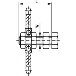 Kettenrad-Satz 16 B-1 1" x 17,02mm Z=13 Edelstahl , Technische Zeichnung