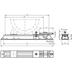 Motor-Spannschienen-Satz Typ SPS Gesamtlänge 495mm für IEC Motorgrößen 100, 112 und 132 , Technische Zeichnung