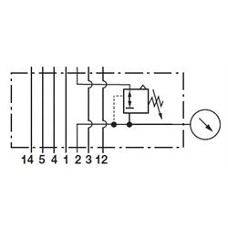 Druckregelmodul, Regelung an Anschluss 2, Technische Zeichnung