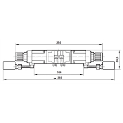 Druckregelmodul, Regelung an Anschluss 2 & 4 Norgren V71012-KB4 ISO 1, Technische Zeichnung