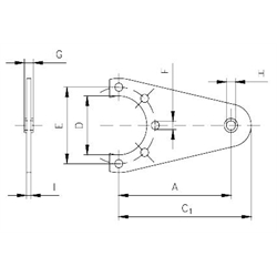 Drehmomentstütze für Schneckengetriebemotor HMD/I Getriebegröße 050, Technische Zeichnung