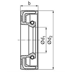 Radial-Wellendichtring Form A mit einer Dichtlippe 45 x 62 x 10mm, Technische Zeichnung