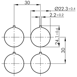 Einbaubuchse USB 3.0, Buchse A / Stecker A (60 cm) , Technische Zeichnung