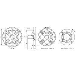 Abtriebsflansche für HR/I, Getriebegröße 20 und 30, Technische Zeichnung