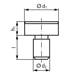 Auflagebolzen DIN 6321 Form A, zylindrisch, plan, Technische Zeichnung