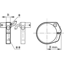 Befestigungselement für Magnetschalter auf Zylinderrohr für Zylinderdurchmesser 12mm , Technische Zeichnung
