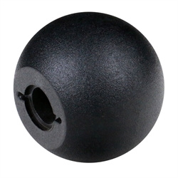 Kugelknopf DIN 319 Form M zum Aufschlagen Thermoplast PA6GV Durchmesser 20mm für Welle 5mm, Produktphoto