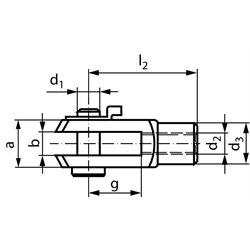 Gabelgelenke ähnlich DIN 71752 Aluminium KL, Technische Zeichnung