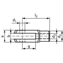 Gabelköpfe ähnlich DIN 71752 Aluminium, Technische Zeichnung