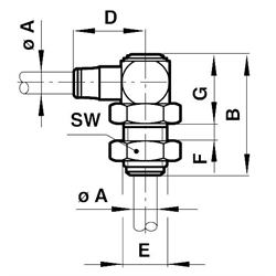 Drehbare Winkel-Schottverbindung, Technische Zeichnung