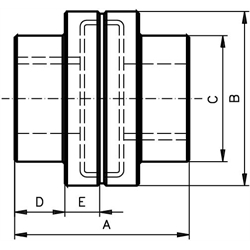 Elastische Kupplungen MU (Auslaufartikel), Technische Zeichnung