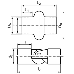 Faltenbälge FSG für Einfach-Kugel- und Wellengelenke, Technische Zeichnung