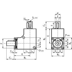 Miniatur-Kegelradgetriebe KEK, bis 10 Nm, Technische Zeichnung