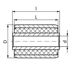 Hochleistungs-Buchsen PHO-P, eingepresst, Technische Zeichnung