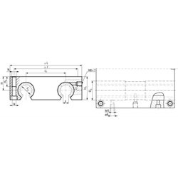 Quadro-Linearkugellager- Einheiten KGQ-3-O ISO-Reihe 3 offen, Easy-Line, Technische Zeichnung