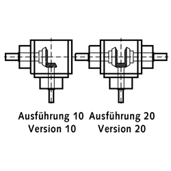 Kegelradgetriebe KU/I, Bauart K, 3:1, Technische Zeichnung