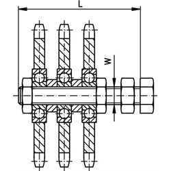 Kettenradsätze für Kettenspanner, dreifach, Technische Zeichnung