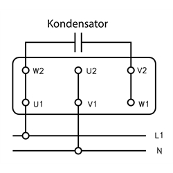 Betriebskondensator KST für Kondensatormotor GE/I, Technische Zeichnung