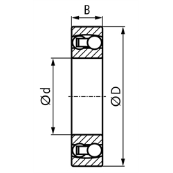 Pendelkugellager SKF®, Lagerluft C3, Technische Zeichnung
