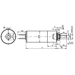 Planeten-Kleingetriebemotor PE, Größe 1, 24 V, bis 2,9 Nm, Technische Zeichnung