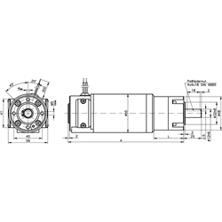 Planeten-Kleingetriebemotor PE, Größe 2, 24 V, bis 6 Nm, Technische Zeichnung