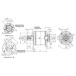 Planetengetriebe MPS, Technische Zeichnung