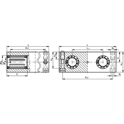 Quadro-Linearkugellager- Einheiten KGQ-3 ISO-Reihe 3 geschlossen Premium, Technische Zeichnung
