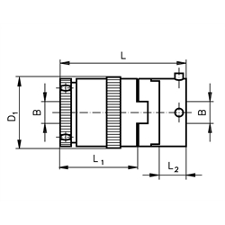 Rutschkupplungen Typ C, axiale Anordnung, mit Ausgleichskupplung, Technische Zeichnung