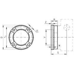Abtriebsseitige Flansche HMD/I, Technische Zeichnung
