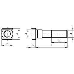 Schrauben DIN 787 für T-Nuten DIN 650 / ISO 299 , Technische Zeichnung