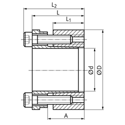 Spannsätze COM-D, Bohrung 19 bis 100mm, Technische Zeichnung