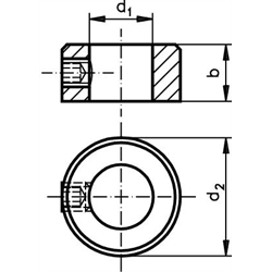 Stellringe DIN 703, Stahl verzinkt, Technische Zeichnung