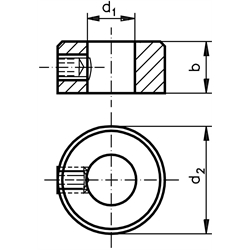 Stellringe DIN 703, Edelstahl, Technische Zeichnung