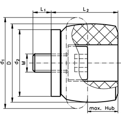 Strukturdämpfer TA axial dämpfend, Technische Zeichnung