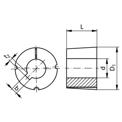 Taper-Spannbuchsen 2517, Technische Zeichnung