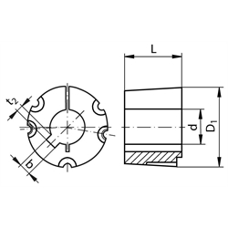 Taper-Spannbuchsen 4040, Technische Zeichnung