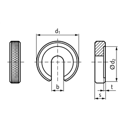 Vorsteckscheibe ähnlich DIN 6372 Außendurchmesser 22mm Schlitzbreite 6,2mm, Technische Zeichnung