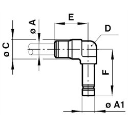 Winkel-Steckverbindung, Technische Zeichnung