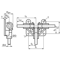 Kegelradgetriebe OW3 Ausführung 20, Übersetzung 1:1, Technische Zeichnung
