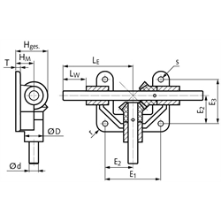 Kegelradgetriebe OW3 Ausführung 30 R, Übersetzung 1:1, Technische Zeichnung