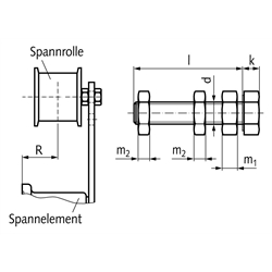 Schraubensätze für Spannrollen / Umlenkrollen TS, Technische Zeichnung