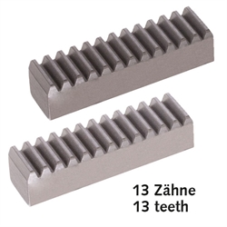 Montagehilfe für Zahnstangen Stahl C45K Modul 1,5 Zahnbreite 10mm Höhe 10mm Länge ca. 60mm, Produktphoto