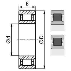 Zylinderrollenlager SKF®, Technische Zeichnung