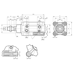 Doppeltwirkende Normzylinder nach ISO 15552 mit Magnetkolben, Technische Zeichnung