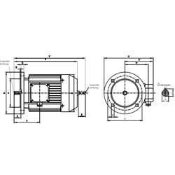 Drehstrom-Normmotoren SM/I, B5, 6-polig, 1000 /min, Technische Zeichnung